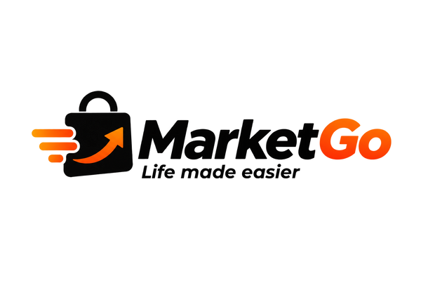 MarketGo logo concept matched to the original orange and black colours